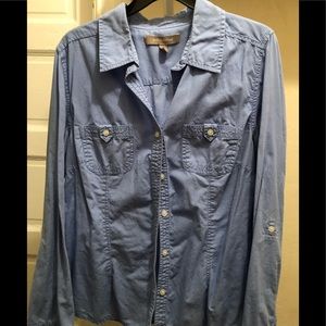Croft and Barrow button up tapered waist shirt.